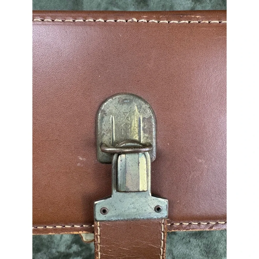 Vintage Top Grain Cowhide Leather Camera Case Satchel USA Brown Shoulder Bag